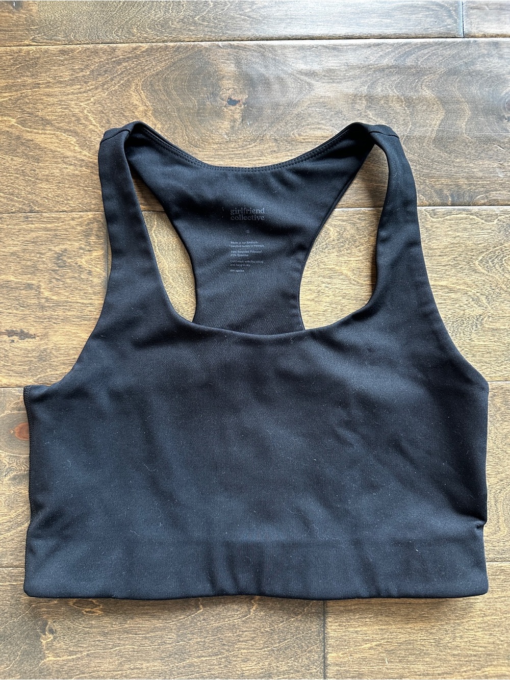 Girlfriend Collective Black Paloma Racerback Bra sz Small